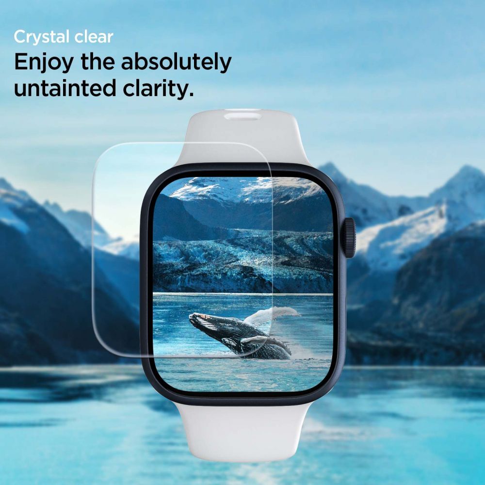 3X FILM PROTETTIVO PER APPLE WATCH 4 / 5 / 6 / 7 / 8 / 9 / SE 44 / 45 MM SPIGEN NEO FLEX 3-PACK TRASPARENTE