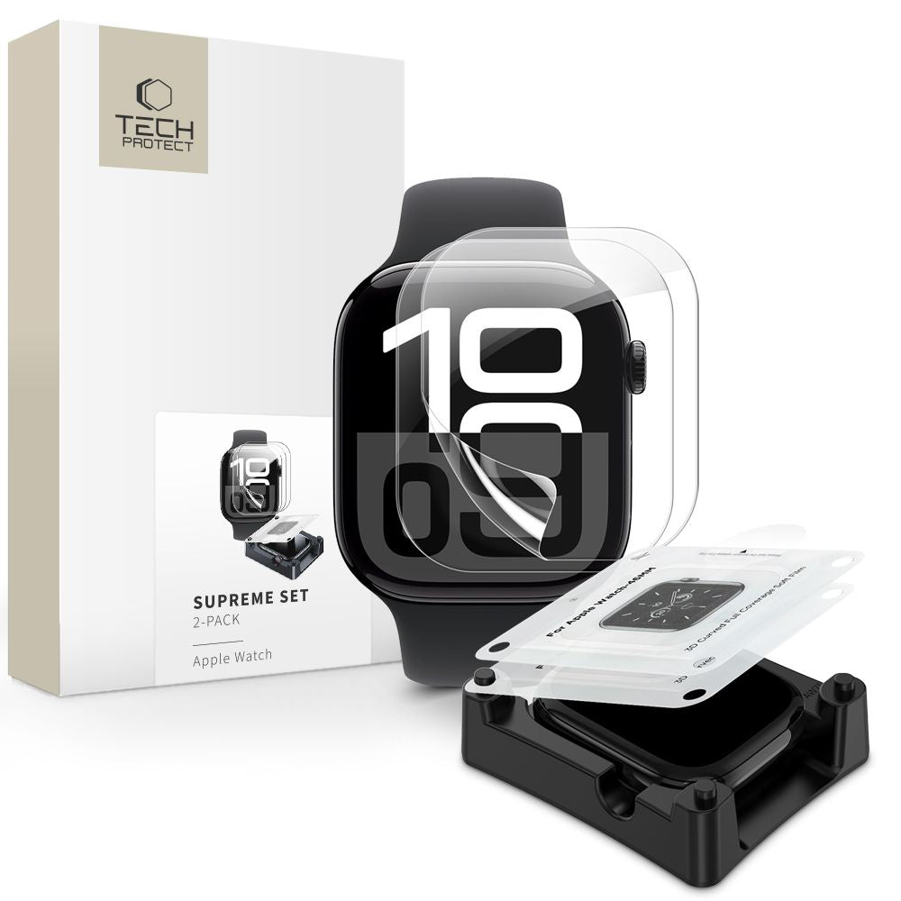 FOLIA PROTETTIVA TECH-PROTECT SUPREME SET 2-PACK APPLE WATCH 10 (42 MM) TRASPARENTE