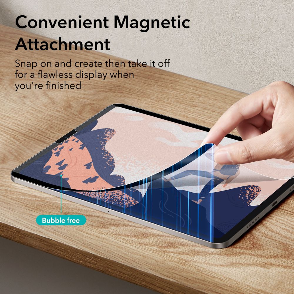 PELLE PROTETTIVA ESR PAPER FEEL MAGNETICA IPAD AIR 10.9 4 / 5 / 6 / 2020-2024 / PRO 11 2 / 3 / 4 / 2020-2022 OPACO TRASPARENTE