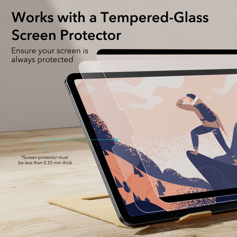 PELLE PROTETTIVA ESR PAPER FEEL MAGNETICA IPAD AIR 10.9 4 / 5 / 6 / 2020-2024 / PRO 11 2 / 3 / 4 / 2020-2022 OPACO TRASPARENTE