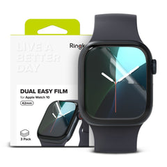 FOLIA PROTETTIVA RINGKE DUAL EASY 3-PACK APPLE WATCH 10 (42 MM) TRASPARENTE