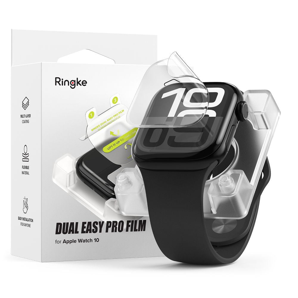 FOLIA PROTETTIVA RINGKE DUAL EASY PRO 2-PACK APPLE WATCH 10 (42 MM) TRASPARENTE