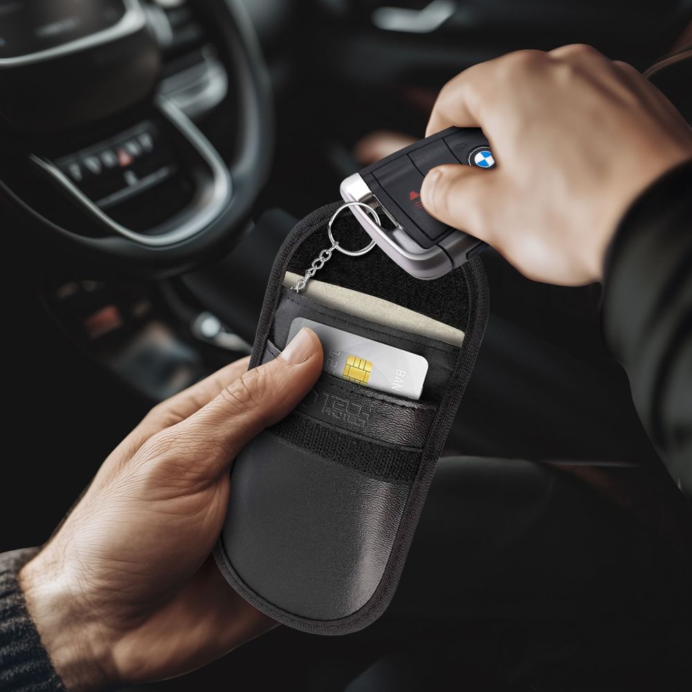 TECH-PROTECT KLR100 PORTA CHIAVE KEYLESS BLOCCO SEGNALE RFID NERO