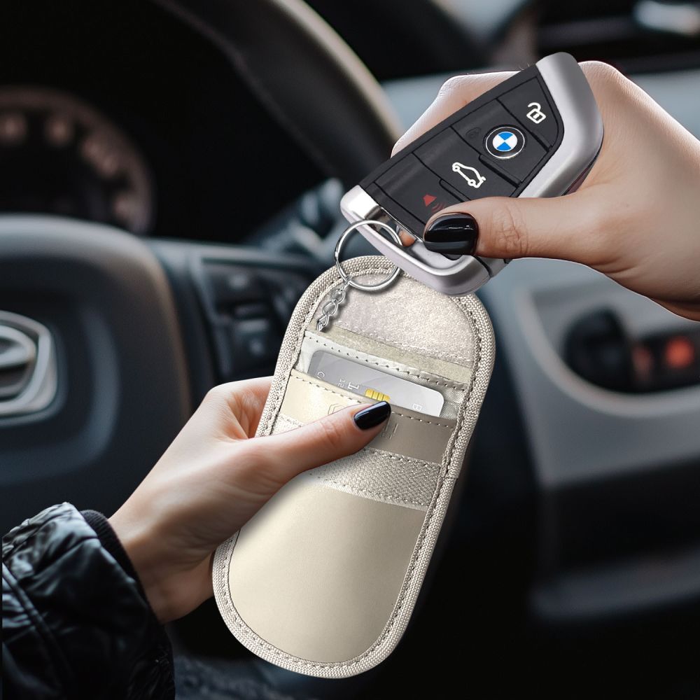 TECH-PROTECT KLR100 PORTAFOGLIO KEYLESS RFID BLOCCO SEGNALE CAFFE LATTE