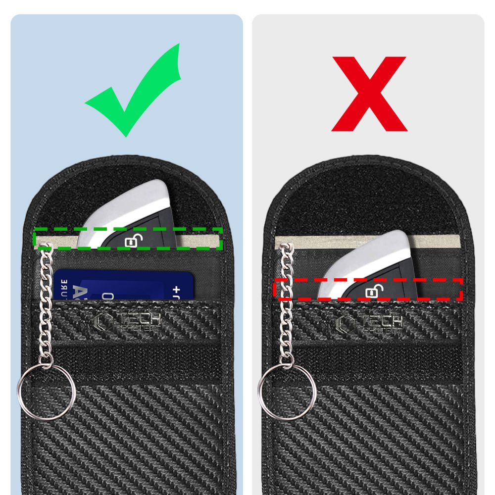 TECH-PROTECT KLR100 PORTA CHIAVE KEYLESS BLOCCO SEGNALE RFID CARBONIO