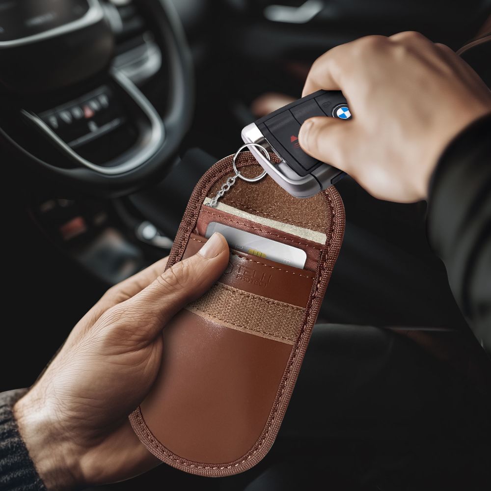 TECH-PROTECT KLR100 PORTA CHIAVE KEYLESS BLOCCO SEGNALE RFID ESPRESSO