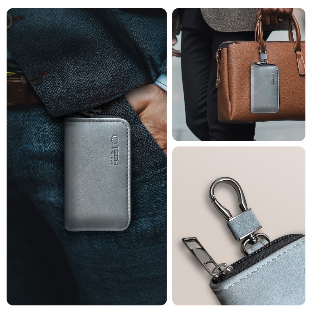 FARADAYA TECH-PROTECT KLR300 COPERTINA KEYLESS BLOCCO SEGNALE RFID GRIGIO CRAYON