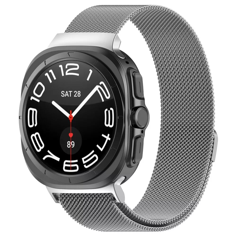 BRACCIALE IN METALLO PER SAMSUNG GALAXY WATCH ULTRA (47 MM) HEYBAND MILANESE ARGENTO