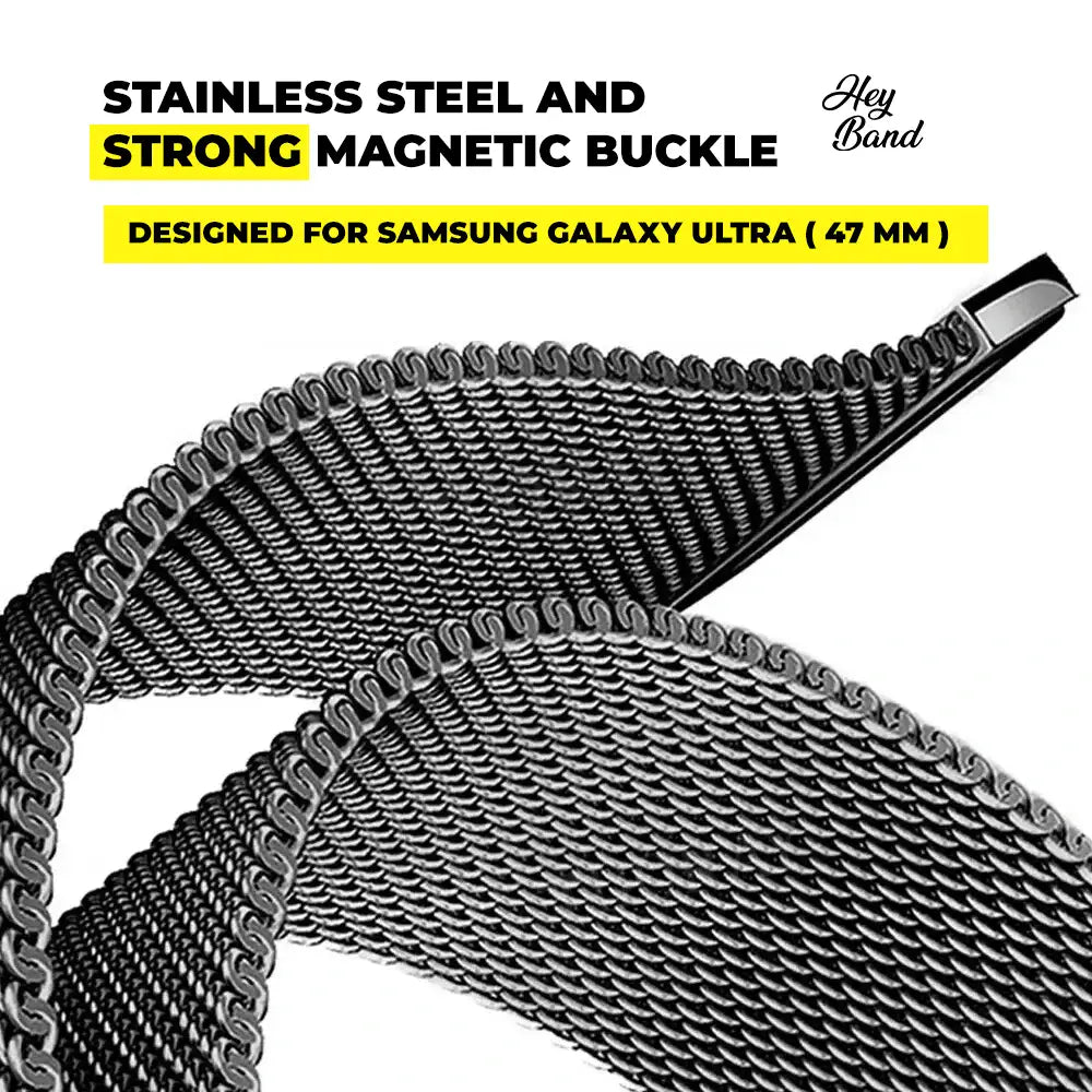 BRACCIALE IN METALLO PER SAMSUNG GALAXY WATCH ULTRA (47 MM) HEYBAND MILANESE ARGENTO