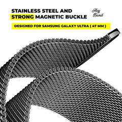 CINTURINO IN METALLO PER SAMSUNG GALAXY WATCH ULTRA (47 MM) HEYBAND MILANESE STARLIGHT