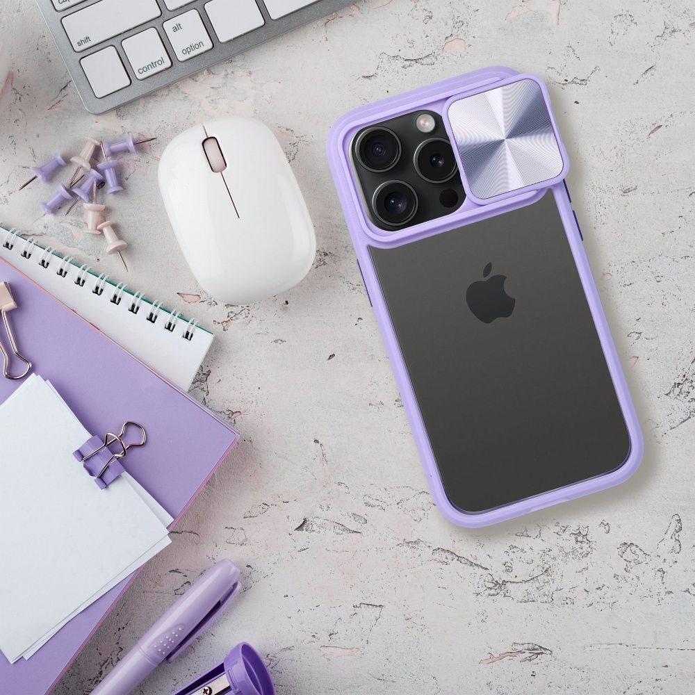 COPERTURA PER IPHONE 15 PRO HEYCASE CAMSHIELD VIOLA