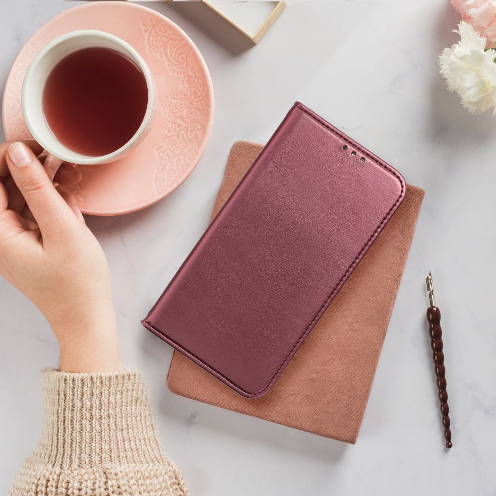 COPERTINA PER LIBRO PER REALME C67 HEYCASE SMART MAGNETO BOOK BURGUNDY