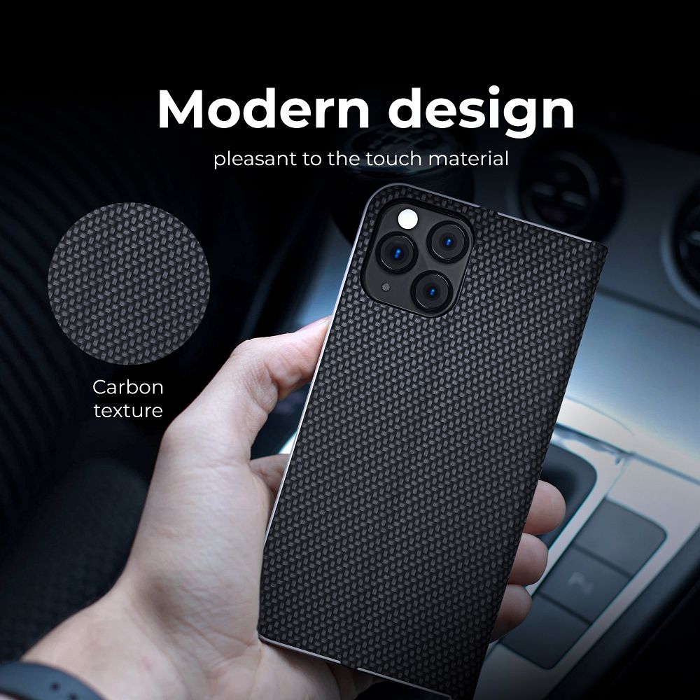 COPERTINA PER LIBRO PER SAMSUNG A35 5G HEYCASE WALLET CARBON BLACK