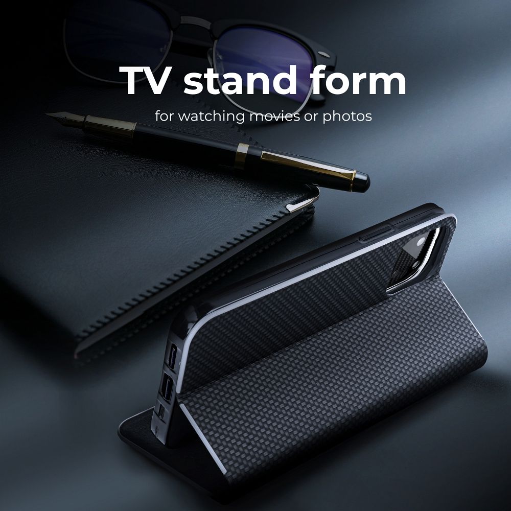 COPERTINA PER LIBRO PER SAMSUNG A35 5G HEYCASE WALLET CARBON BLACK