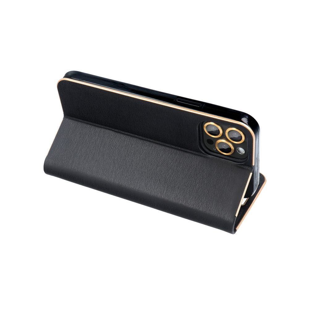 COPERTURA PER LIBRO PER SAMSUNG A35 5G HEYCASE WALLET CARBON GOLD / NERO
