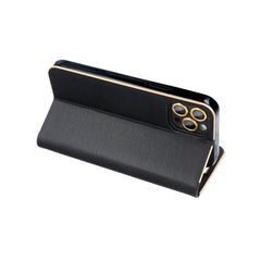 COPERTURA PER LIBRO PER SAMSUNG A35 5G HEYCASE WALLET CARBON GOLD / NERO