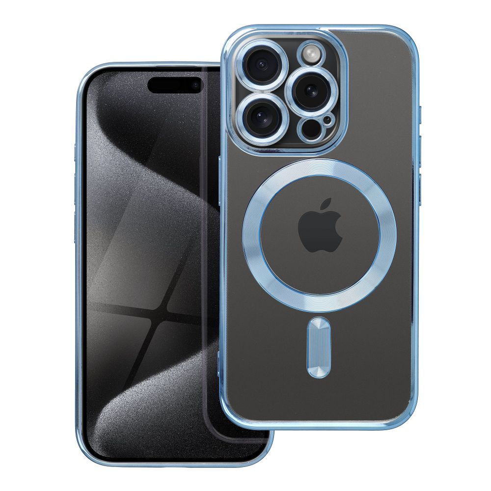 COPERTURA IPHONE 15 PRO HEYCASE MAGSAFE MAG SHINE BLUE
