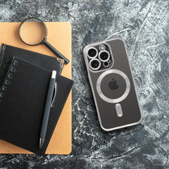 COPERTURA IPHONE 15 PRO MAX HEYCASE MAGSAFE MAG SHINE TITANIO