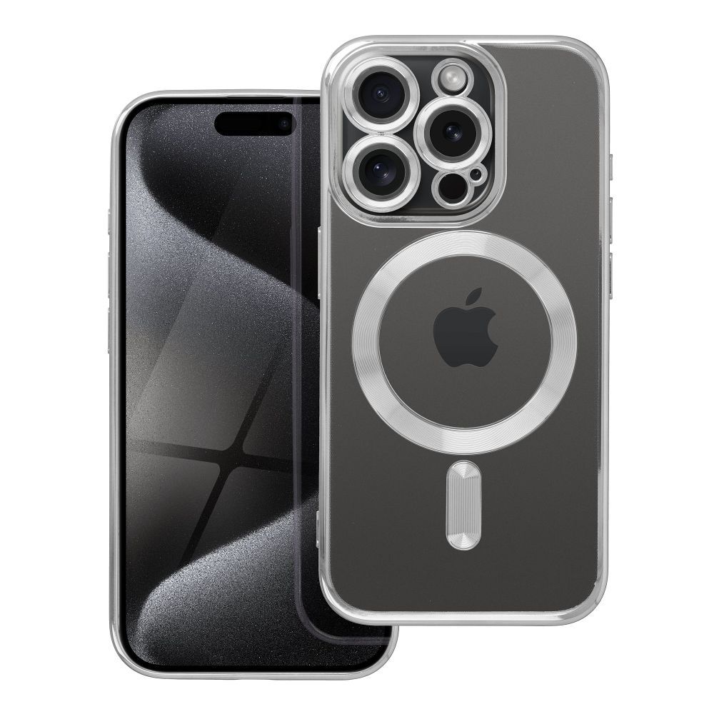 COPERTURA IPHONE 15 PRO MAX HEYCASE MAGSAFE MAG SHINE TITANIO