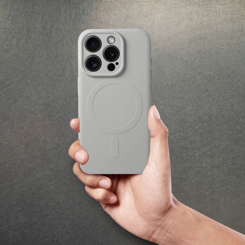 COPERTURA IPHONE 15 PRO MAX HEYCASE SILICONE MAG MAGSAFE TITANIO
