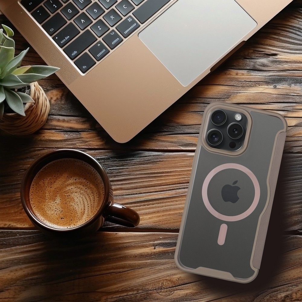 COPERTURA IPHONE 15 PRO MAX HEYCASE SMART WALLET MAG MAGSAFE WALLET TITANIO