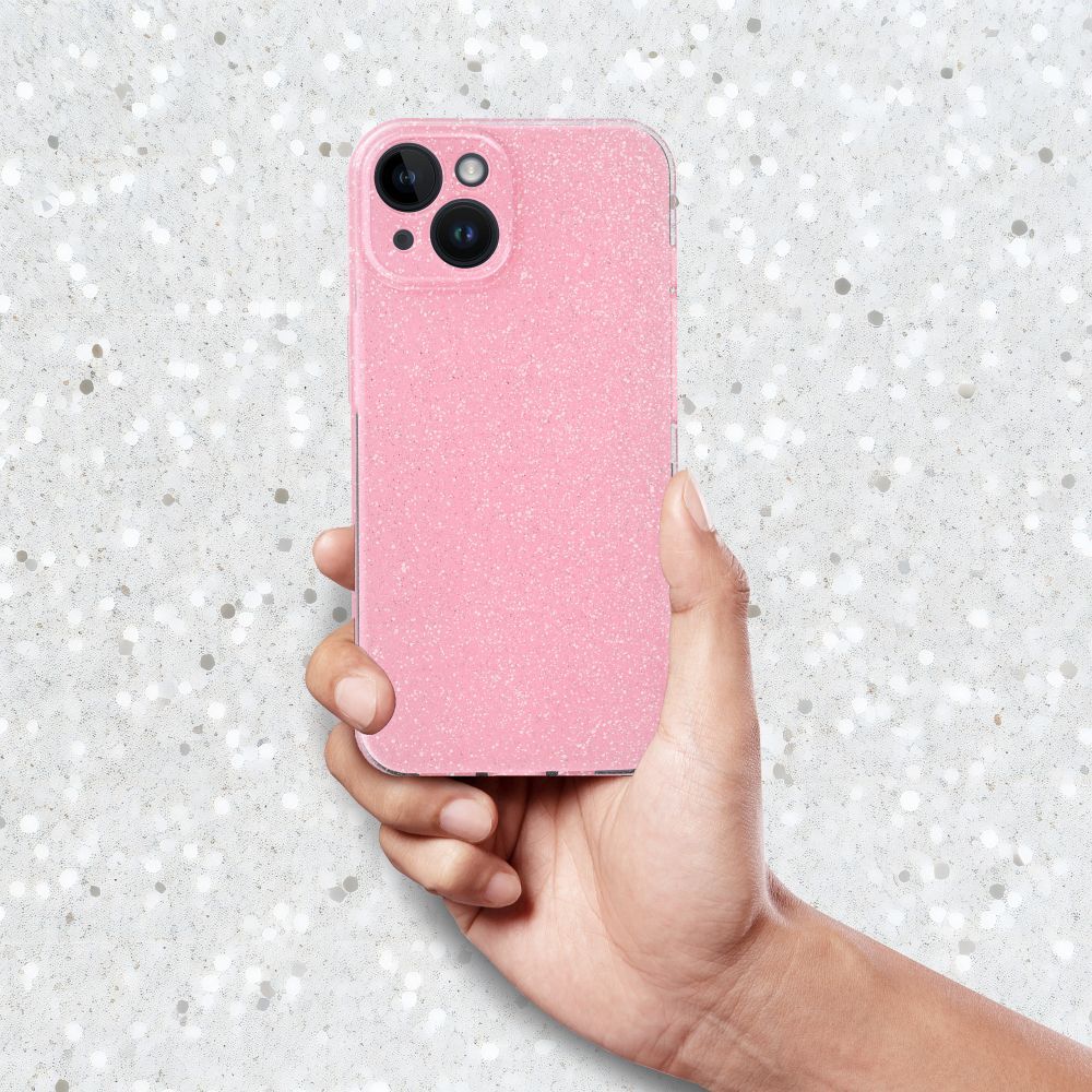 COPERTURA PER IPHONE 15 PRO HEYCASE GLITTER PINK