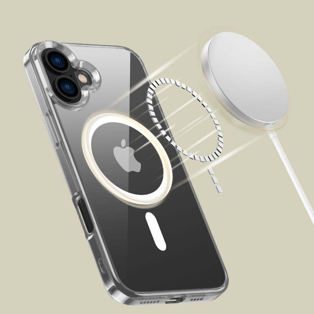 COPERTURA PER IPHONE 16 PLUS HEYCASE MAGSAFE SHOCK DEFENSE TRASPARENTE