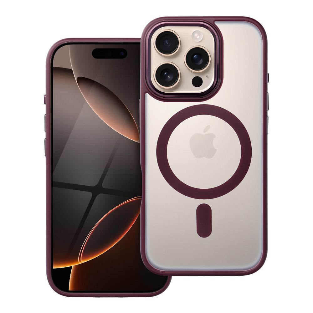 COPERTURA PER IPHONE 16 PRO MAX HEYCASE MAG MAGSAFE PLUM RED
