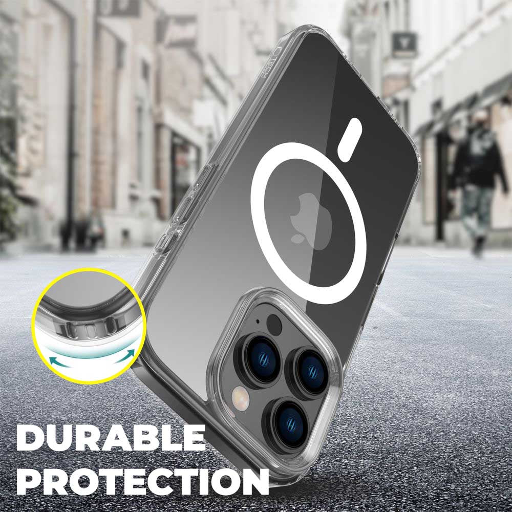 COPERTURA PER IPHONE 16 PRO MAX HEYCASE MAGSAFE SHOCK DEFENSE TRASPARENTE