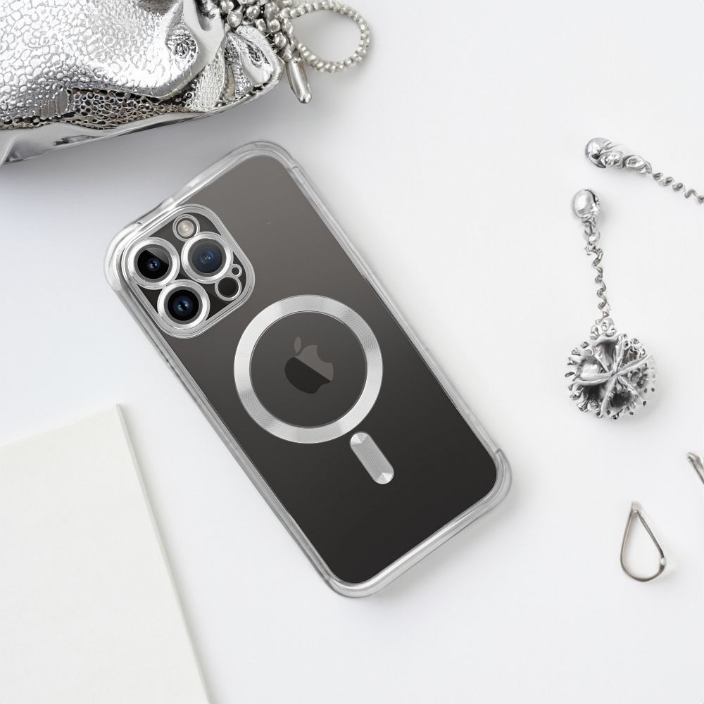 COPERTURA PER IPHONE 16 PRO HEYCASE MAGSAFE MAG SHINE ARGENTO