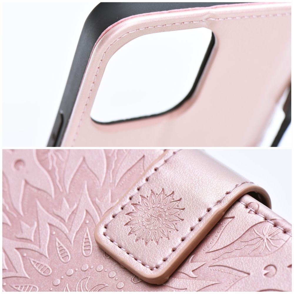 COPERTURA PER IPHONE 16 PLUS HEYCASE MEZZO WALLET MANDALA ROSE GOLD