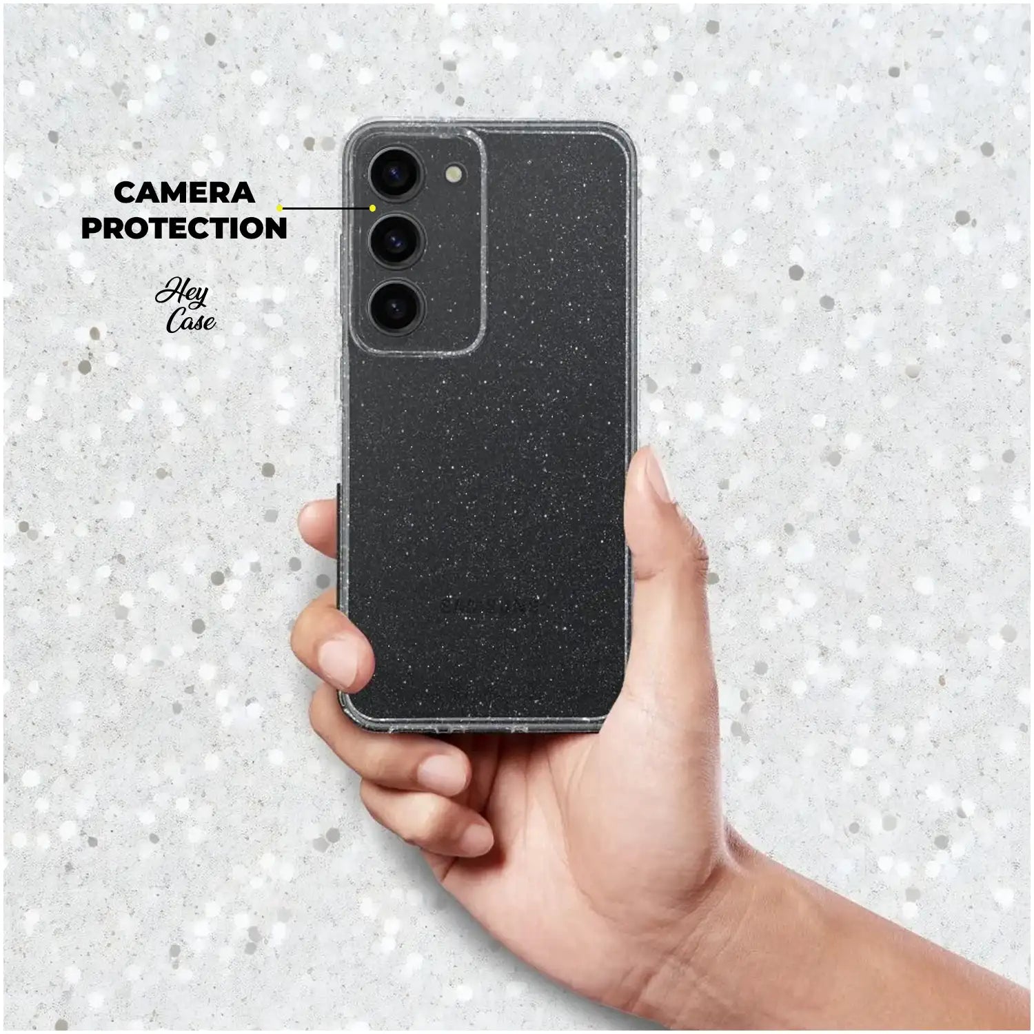 COPERTURA PER SAMSUNG A25 5G HEYCASE GLITTER TRASPARENTE