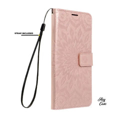 COPERTURA PER SAMSUNG GALAXY A15 4G / A15 5G HEYCASE MAGNET WALLET MANDALA ROSE GOLD