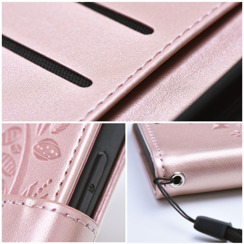 COPERTURA PER SAMSUNG GALAXY A55 5G HEYCASE MAGNET WALLET LEGNO ROSA