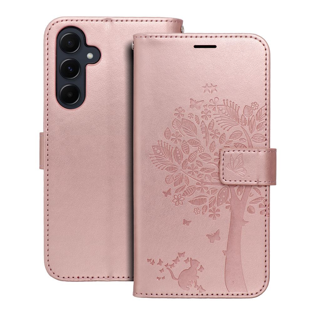 COPERTURA PER SAMSUNG GALAXY A55 5G HEYCASE MAGNET WALLET LEGNO ROSA