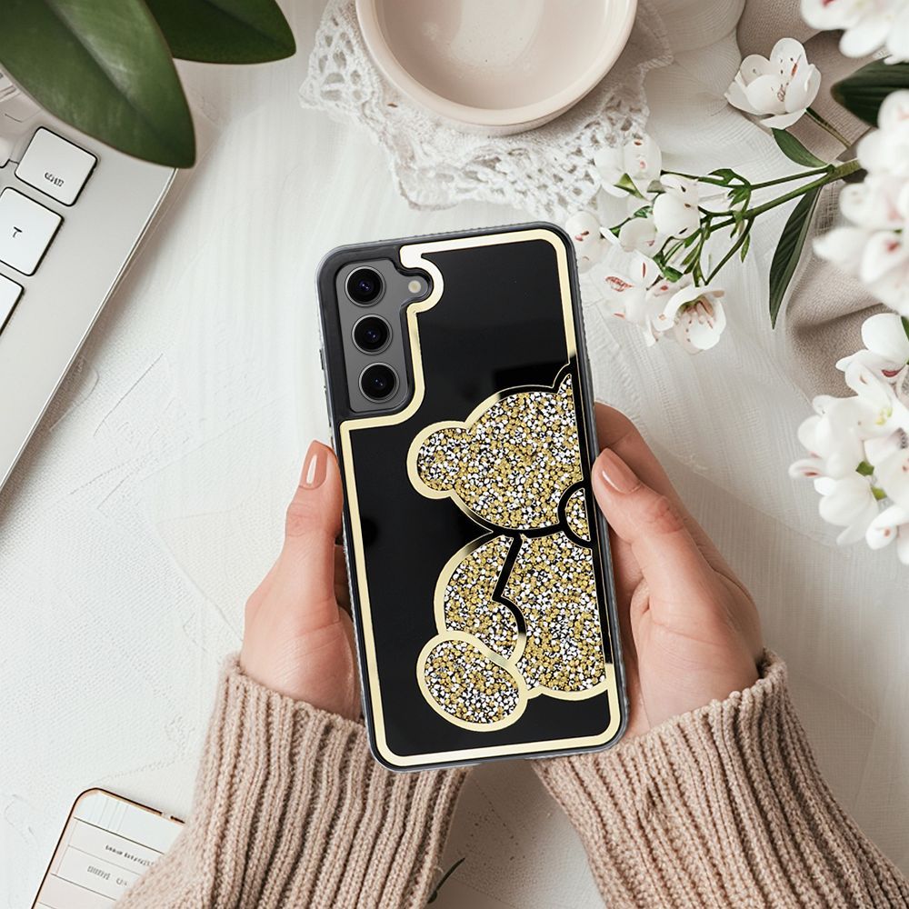 COPERTURA PER SAMSUNG GALAXY S24 FE HEYCASE TEDDY BEAR ORO