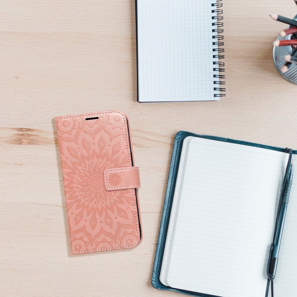 COPERTURA PER XIAOMI REDMI NOTE 13 PRO 4G / POCO M6 PRO 4G HEYCASE MAGNET WALLET MANDALA PEACH