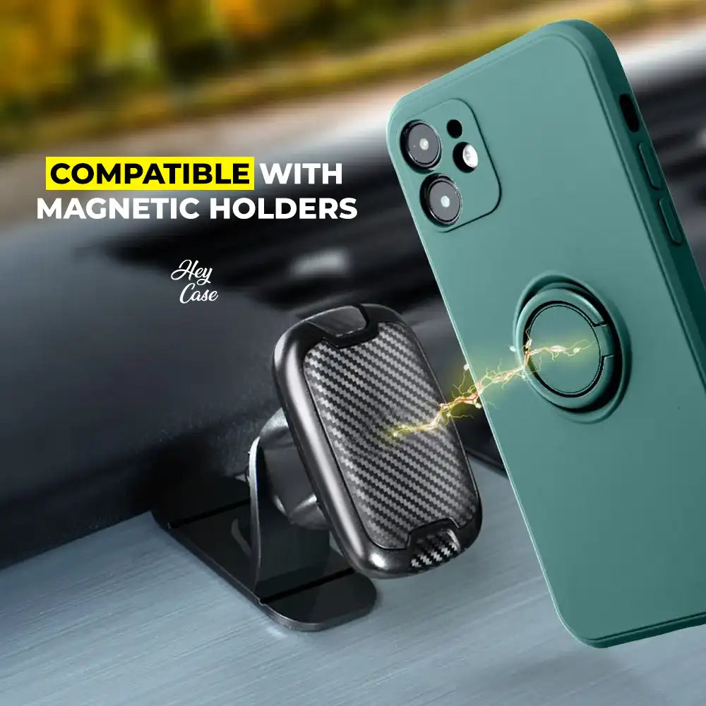 CUSTODIA PER IPHONE 7 / 8 / SE 2020 / SE 2022 HEYCASE ICON RING NERA