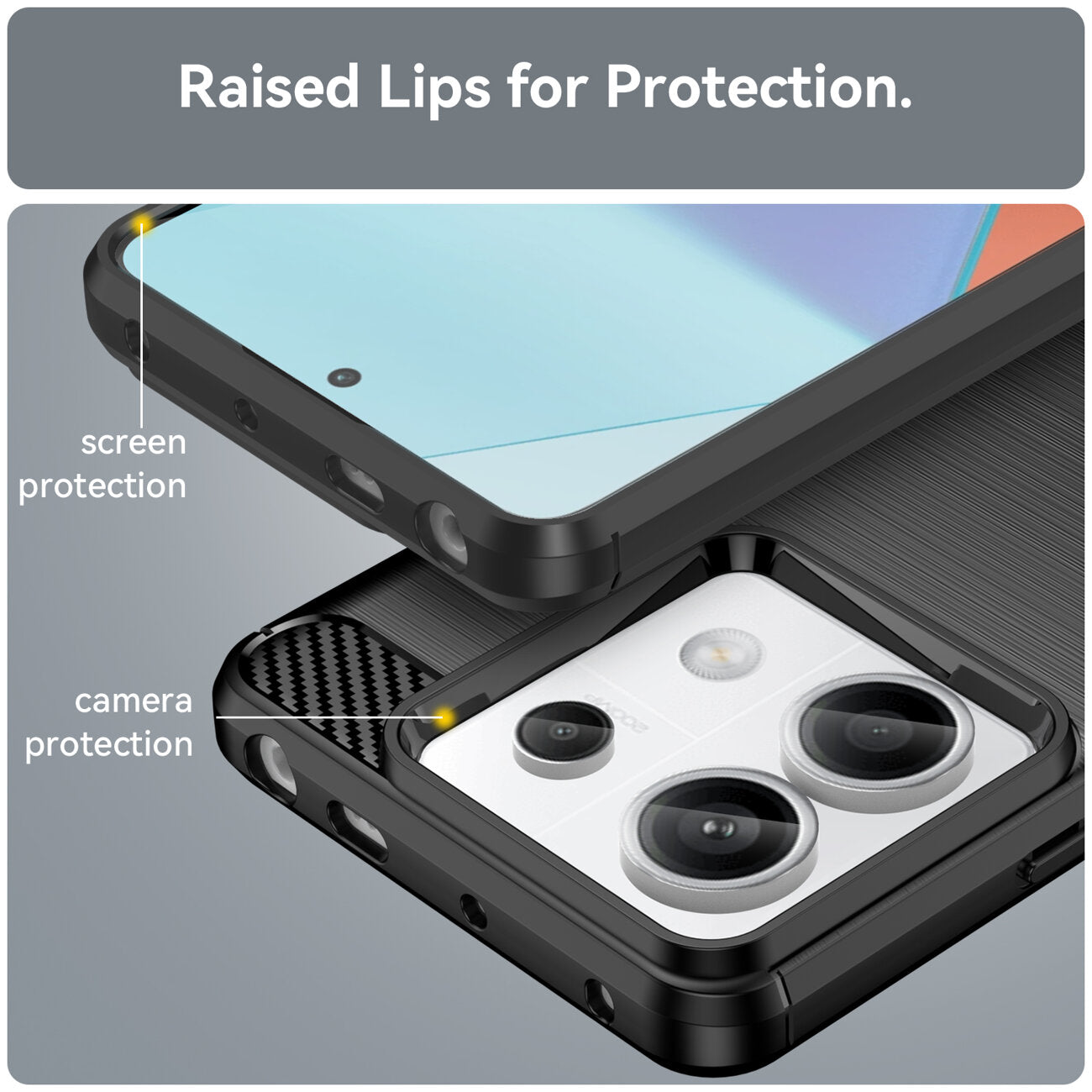 COPERTURA PER XIAOMI REDMI NOTE 13 PRO 5G HEYCASE CARBON BLACK