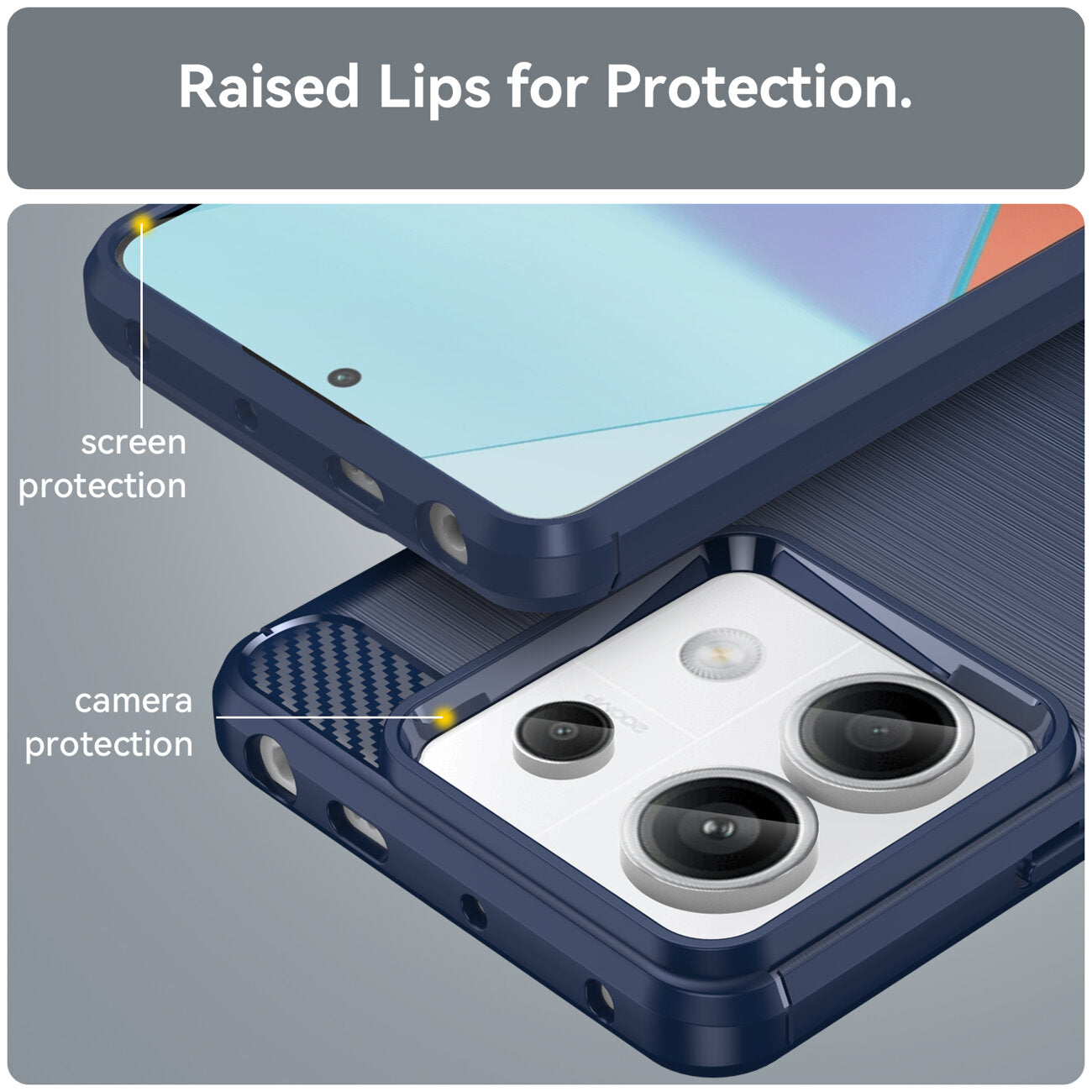 COPERTURA PER XIAOMI REDMI NOTE 13 PRO PLUS HEYCASE CARBON BLUE