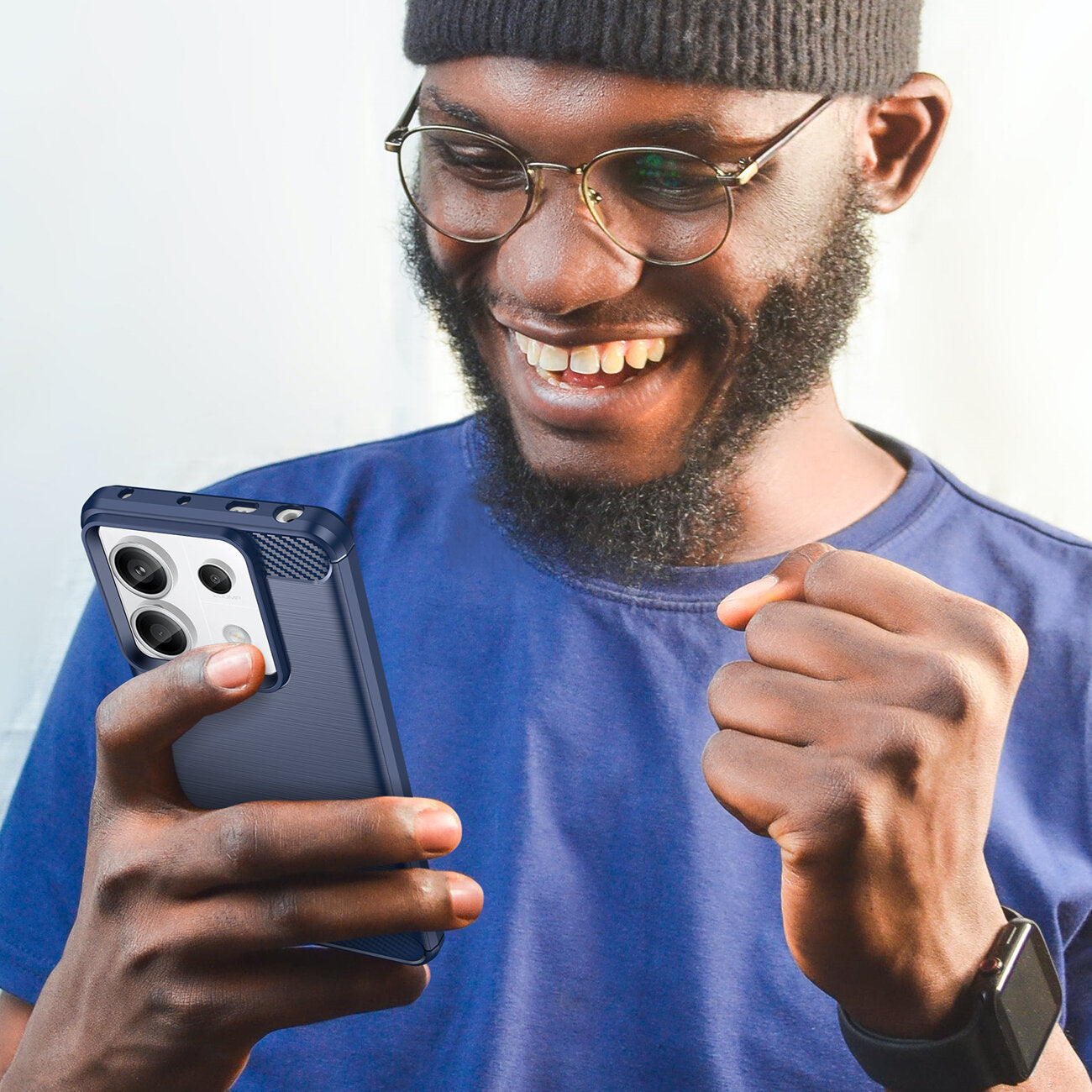 COPERTURA PER XIAOMI REDMI NOTE 13 PRO PLUS HEYCASE CARBON BLUE