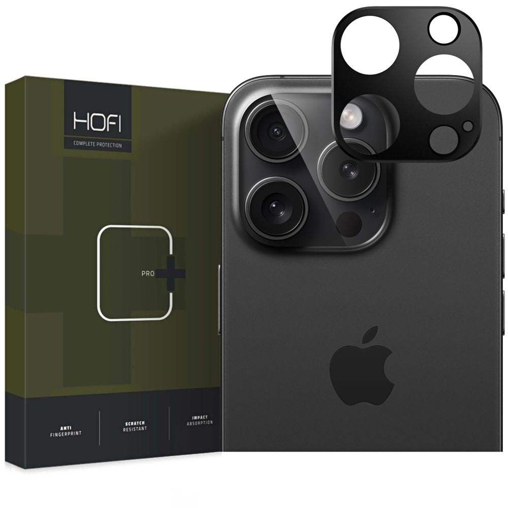 VETRO PROTETTIVO RIGIDO PER LENTE DELLA FOTOCAMERA SU IPHONE 16 PRO / 16 PRO MAX HOFI ALUCAM PRO+ MAX NERO