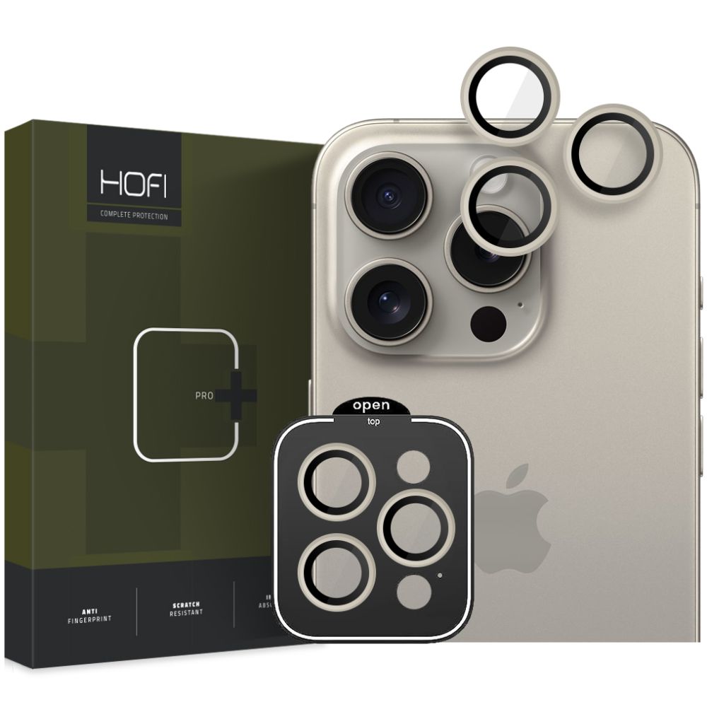 VETRO PROTETTIVO PER LA CAMERA HOFI CAMRING PRO+ IPHONE 15 PRO / 15 PRO MAX TITANIO