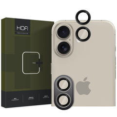 VETRO PROTETTIVO IN VETRO TEMPERATO PER LENTE DELLA FOTOCAMERA SU IPHONE 16 / 16 PLUS HOFI CAMRING PRO+ NERO