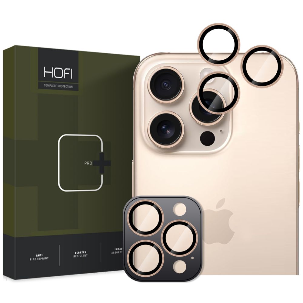 VETRO PROTETTIVO RIGIDO PER LENTE DELLA FOTOCAMERA HOFI CAMRING PRO+ IPHONE 16 PRO / 16 PRO MAX DESERT TITANIUM