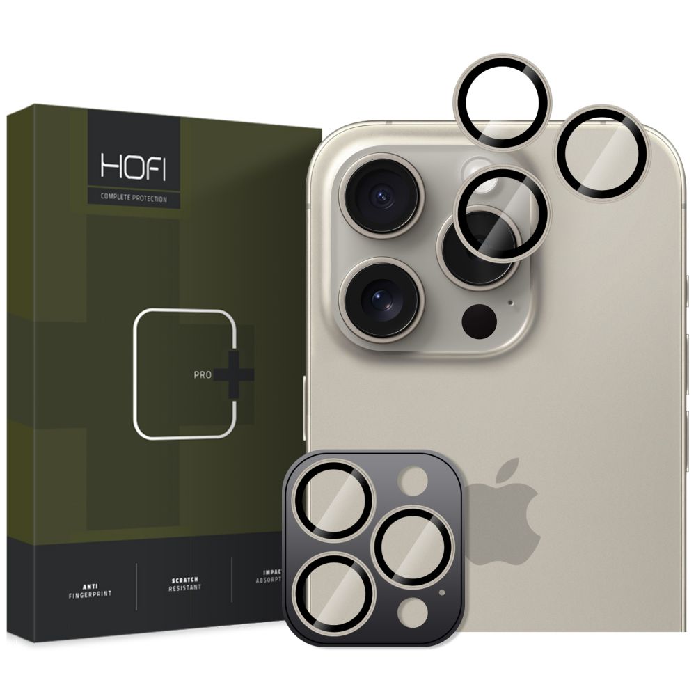 VETRO PROTETTIVO RIGIDO PER LENTE DELLA FOTOCAMERA HOFI CAMRING PRO+ IPHONE 16 PRO / 16 PRO MAX TITANIO NATURALE