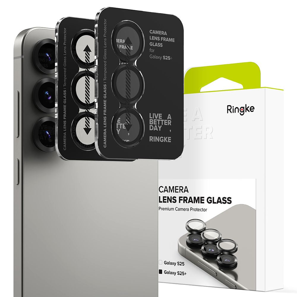 VETRO PROTETTIVO RIGIDO PER LENTE DELLA MACCHINA FOTOGRAFICA RINGKE CAMERA FRAME PROTECTOR 2-PACK GALAXY S25+ PLUS NERO