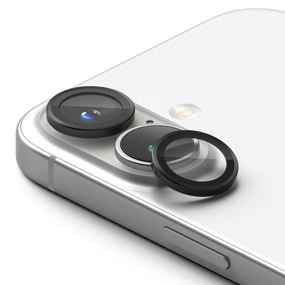 VETRO PROTETTIVO IN VETRO TEMPERATO PER L'OBIETTIVO DELLA FOTOCAMERA SU IPHONE 16 / 16 PLUS RINGKE CAMERA FRAME PROTECTOR 2-PACK NERO