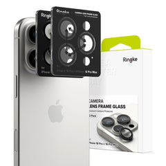 VETRO PROTETTIVO RIGIDO PER LENTE DELLA FOTOCAMERA PER IPHONE 16 PRO MAX RINGKE CAMERA FRAME PROTECTOR 2-PACK NERO