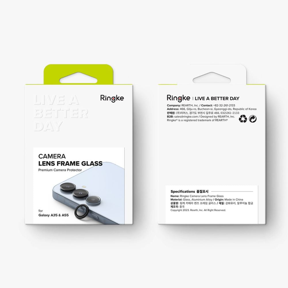 PROTEZIONE IN VETRO PER LA CAMERA RINGKE CAMERA FRAME PROTECTOR GALAXY A35 / A55 5G NERO